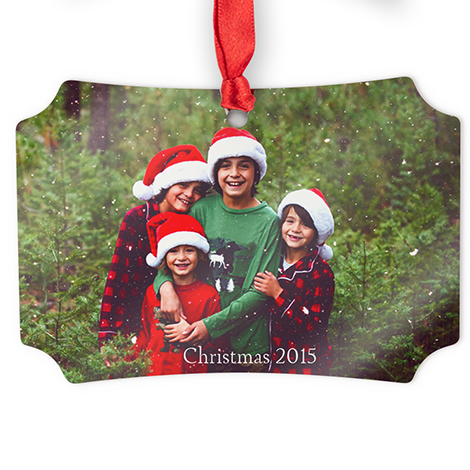 Icon Aluminum Scalloped Photo Ornament