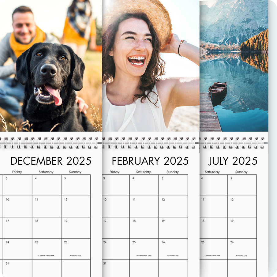 personalised calendar, photo calendar, customised calendar, make your own calendar, wall calendar