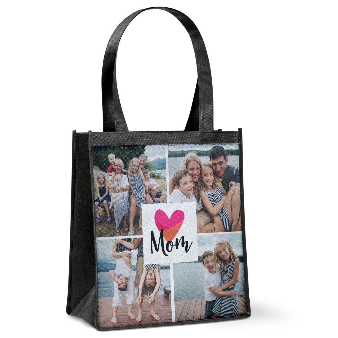 Personalized Name with Mini Heart Cotton Canvas Tote Bag
