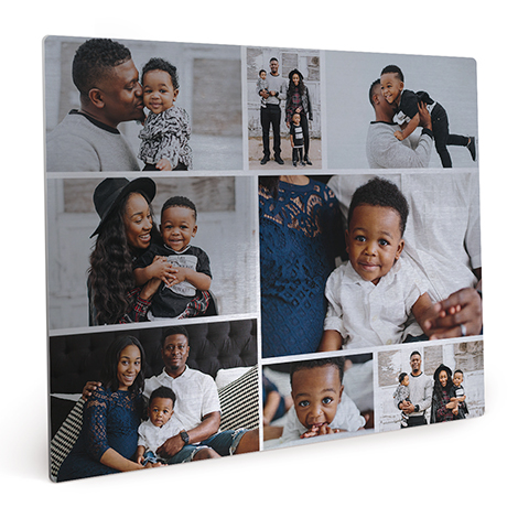 Printed Photo Collage Personalized Family 4x6 Tabletop Frame - Horizontal