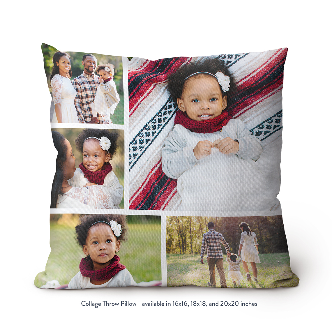 Create Personalized 18x18 Photo Collage Throw Pillow