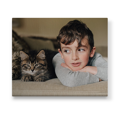 image of child and pet cat