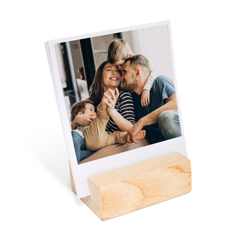 Wood Block Photo Print showing family with kids