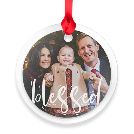 Glass Round Photo Ornament