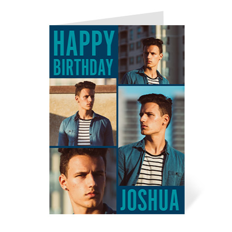 Blue Birthday Collage Card
