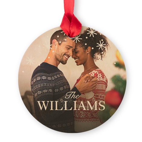 Maple Round Photo Ornament