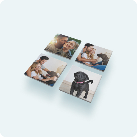 Square Stone Coasters, Set of 4