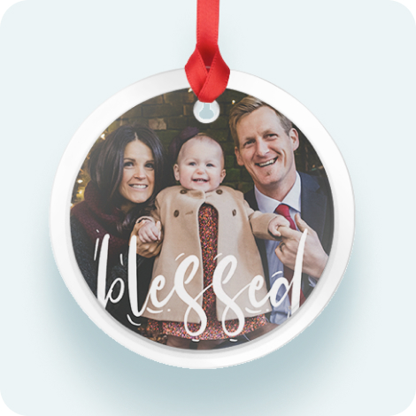 Glass Round Photo Ornament