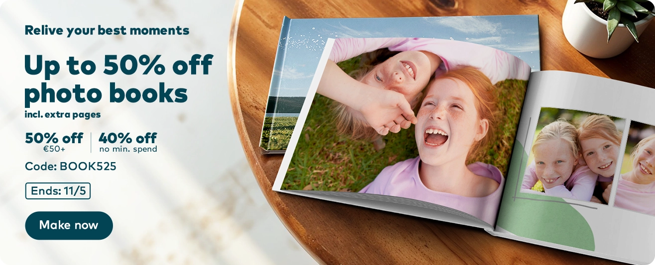 Up to 50% off photo books