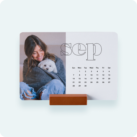 Wood Block Desk Calendar