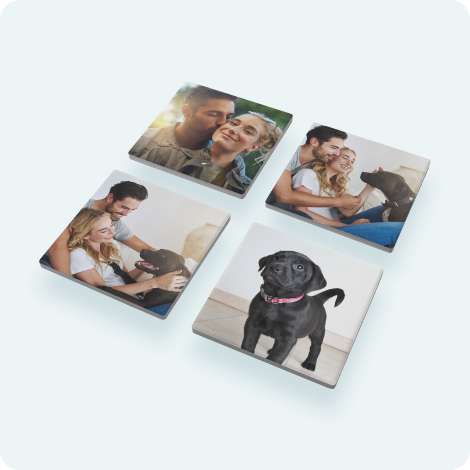 Square Stone Coasters, set of 4