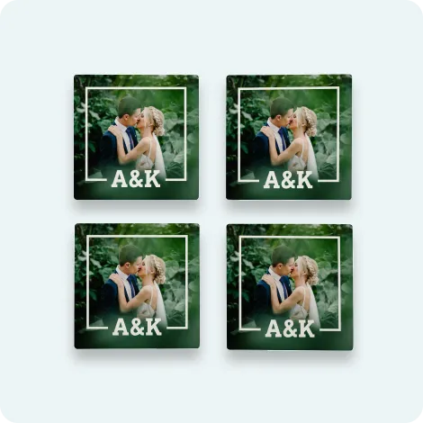 Square Stone Coasters, Set of 4