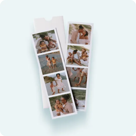 Magnetic photo booth strips