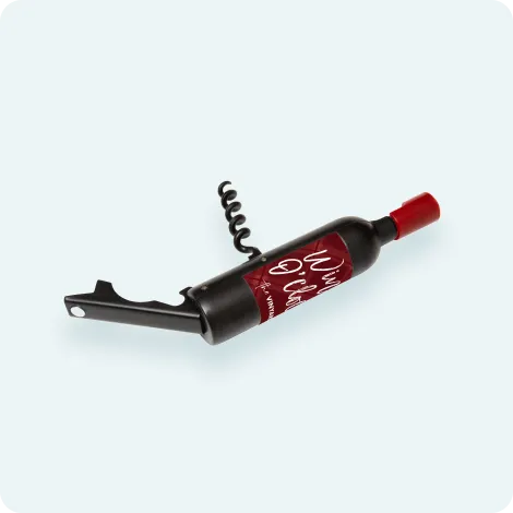 Wine Bottle w/ Corkscrew + Bottle Opener