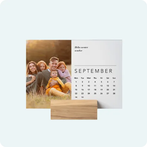 Wood Block Desk Calendar