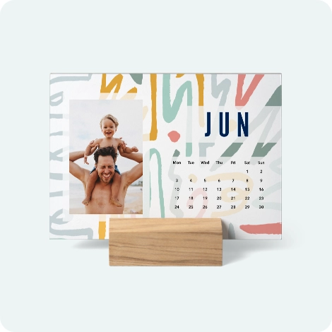 Wood Block Desk Calendar