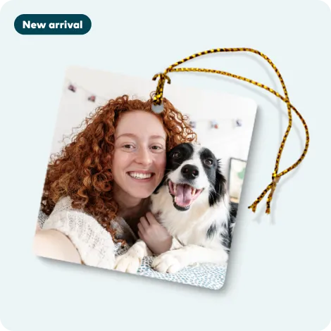 Porcelain Square Christmas Ornament 