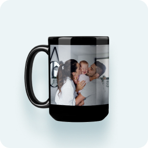 Photo coffee mug, full black