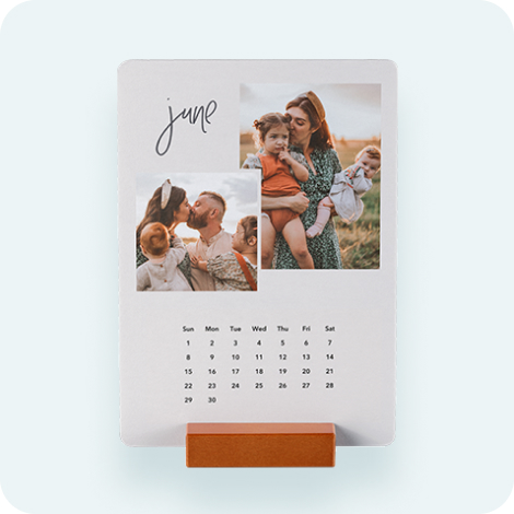 Wood Block Desk Calendar