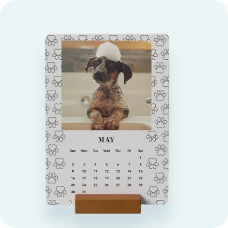 Wood Block Desk Calendar