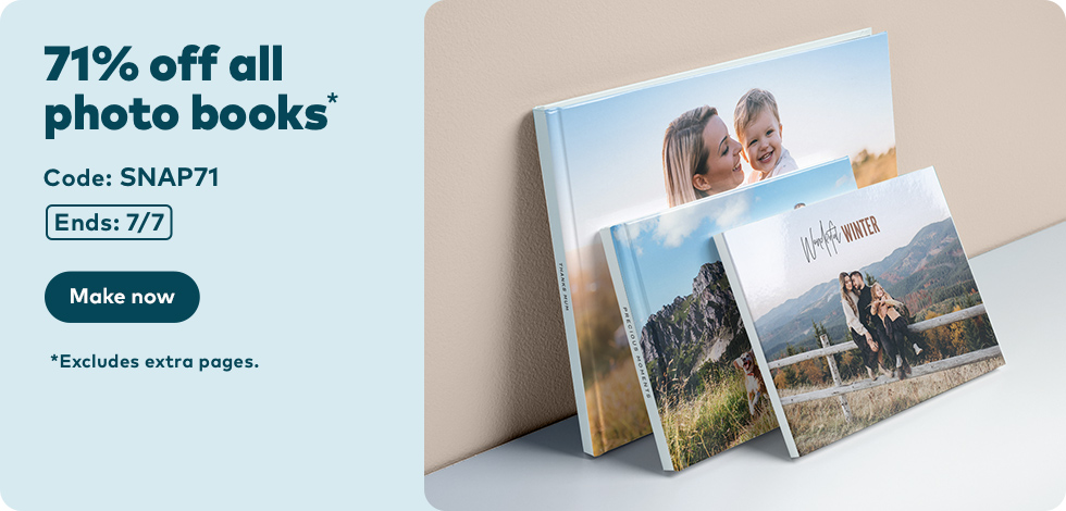 71% off all Photo Books*