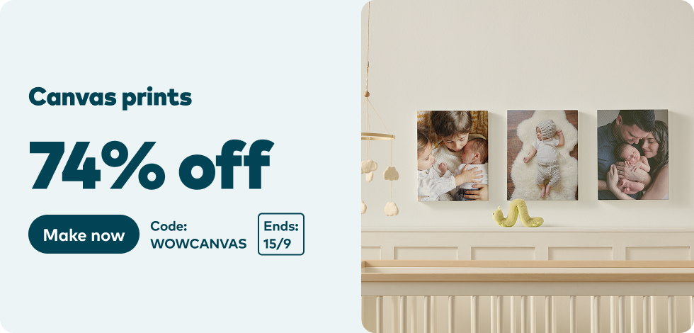 74% off all Canvas Prints