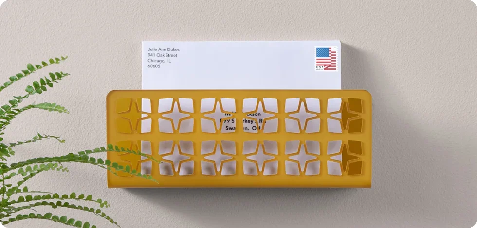 Mail for me cards in a basket