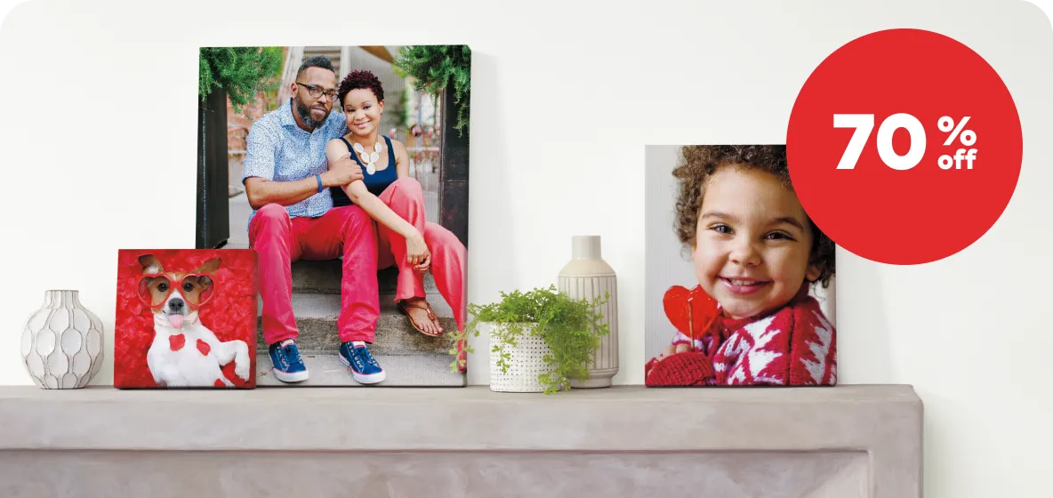 Valentine's Day canvas prints.