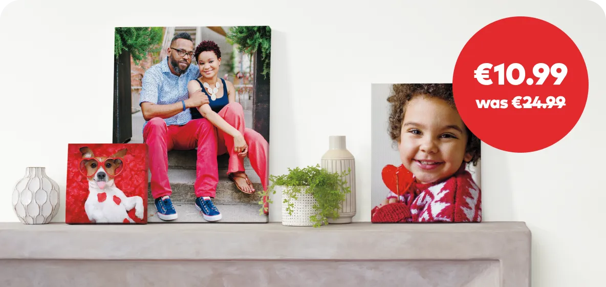 Valentine's Day canvas prints.