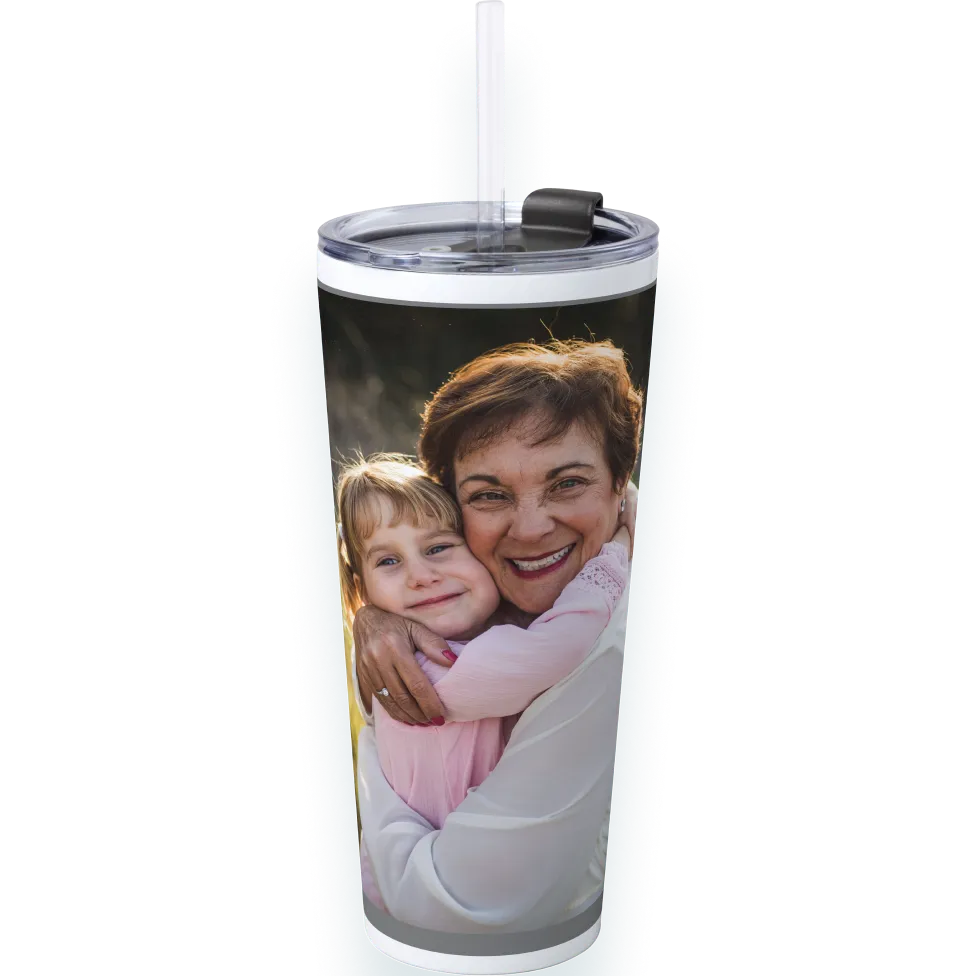 Insulated tumbler with straw