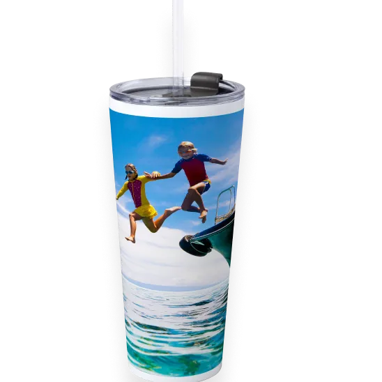Insulated tumbler w/ straw, 33oz.