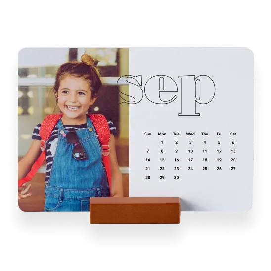 Wood block desk calendars