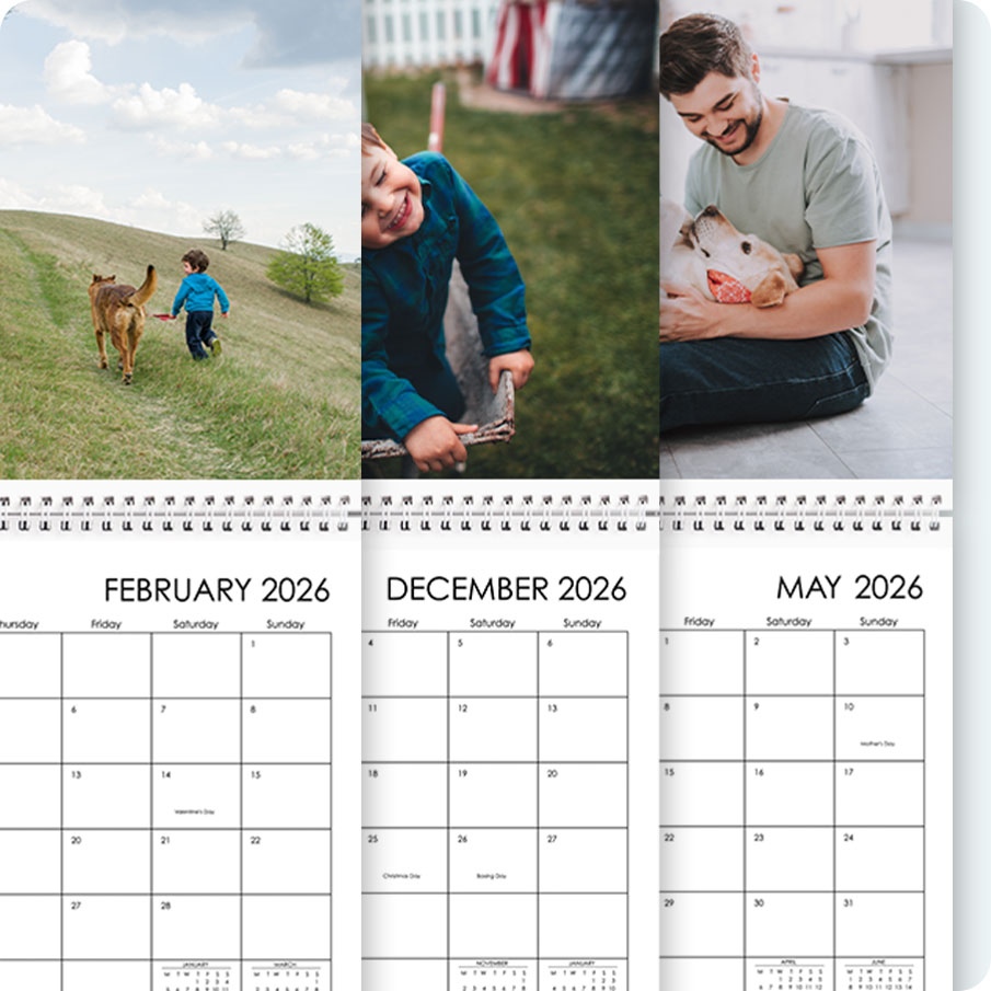 personalised calendar, photo calendar, customised calendar, make your own calendar, wall calendar