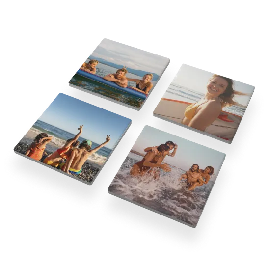 Square Stone Coasters, Set of 4