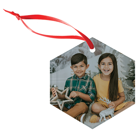 Frosted Glass Hexagon Ornament