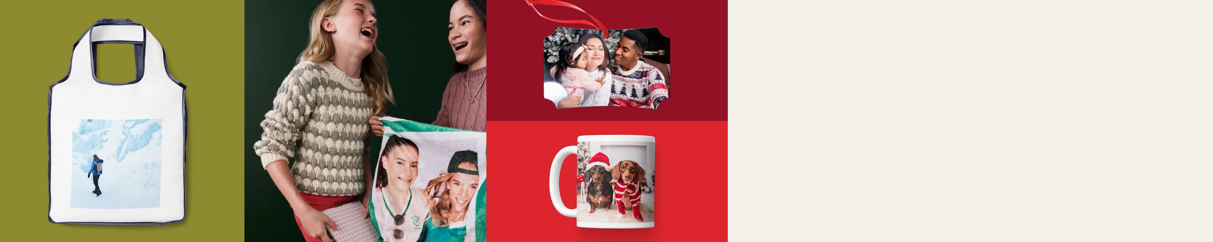 Transformez vos photos préférées en cadeaux festifs.